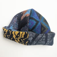Image 3 of Upcycled Reversible Beanie black& yellow x Kenzo