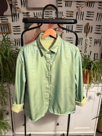 Simmer green button up 