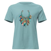 Image 7 of Women's Relaxed T-Shirt, Feathers and Turquoise Horseshoe Tee, Western