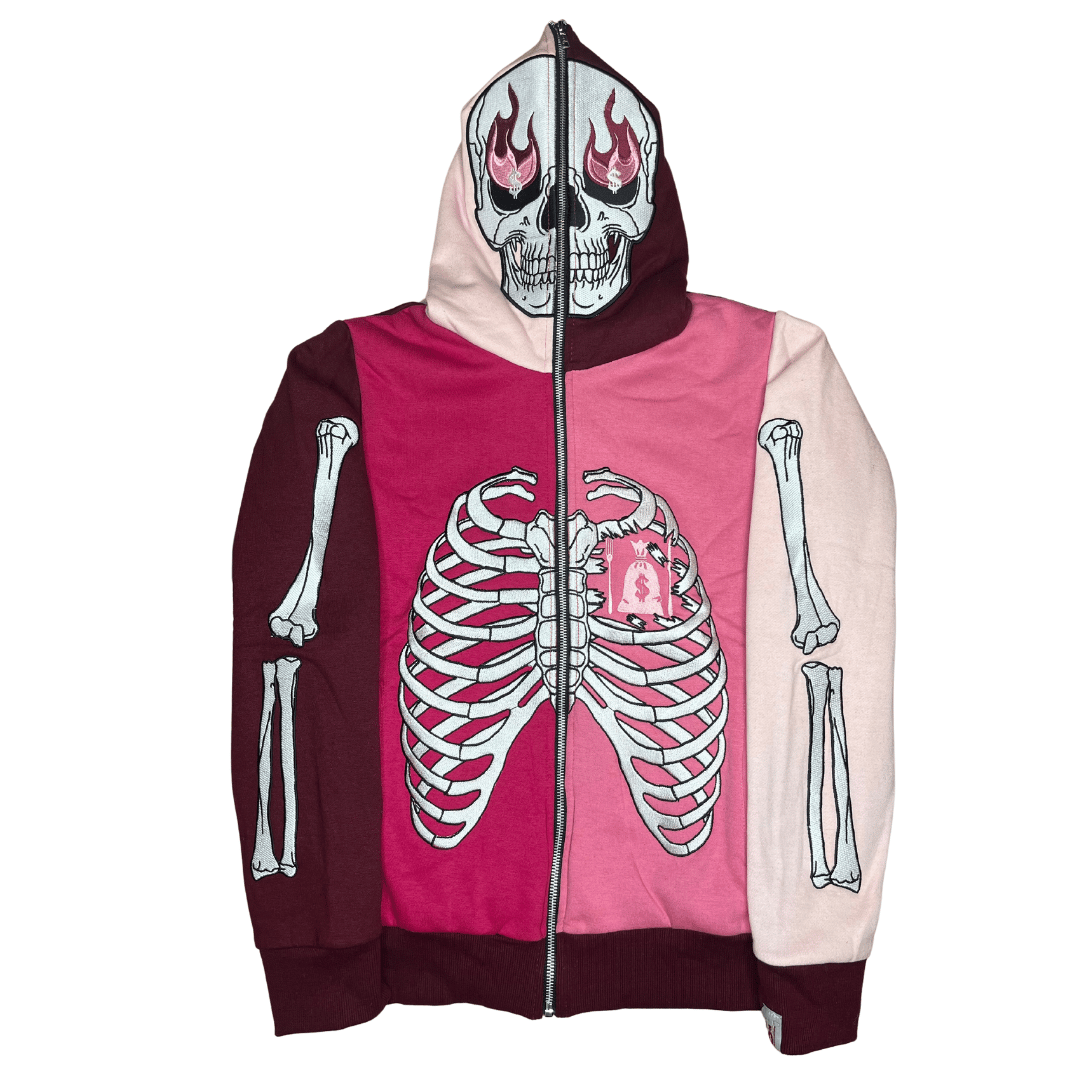 Image of Adult Triple Pink SkeleZip