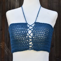 Image 3 of Mesh Tube Halter Top