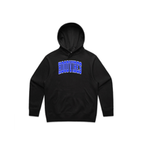 Unisex Adult Blue & White Front Hoodie - Black