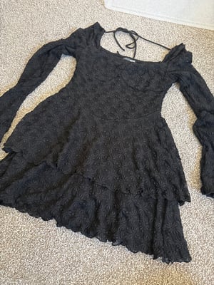 Image of Black lace mini dress 