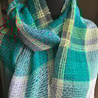 Image 1 of ‘Estuary’ handwoven linen scarf
