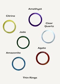Image 2 of Thin Solid Gemstone Rings