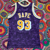 Image 2 of NEW BAPE x Mitchell & Ness Los Angeles Lakers Jersey Size M