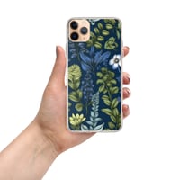 Image 2 of Art Nouveau Inspired Blue Boho Floral Clear Case for iPhone®