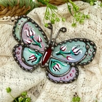 Image 3 of Folk Butterfly Pink & Green 