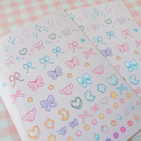 Image 1 of 100+ Cute Deco Bead Jewelry Deco Sticker Collection