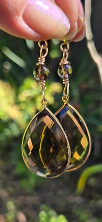 Image 3 of Large Smoky Tears Earrings