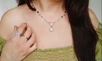 Image 4 of Moonstone & Tourmaline Halo Necklace