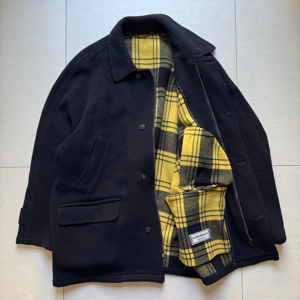 Image of 1980s YSL Wool Trench Coat, Size XL