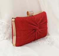Image 2 of Red Sparkle Fabric Evening Clutch Bag 