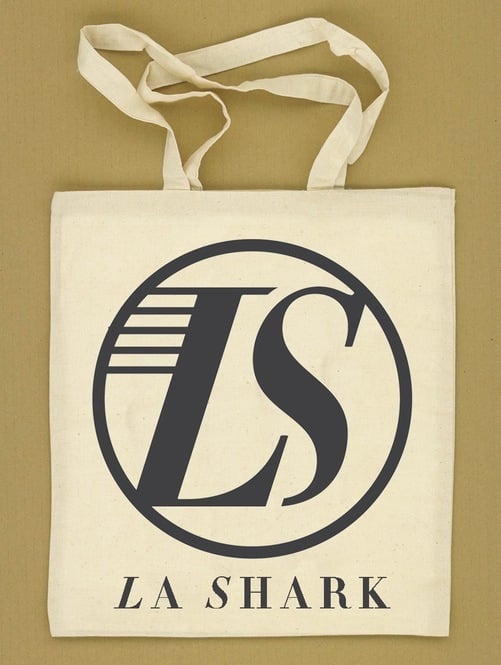 Image of La Shark 100% Organic Long Handle Tote Bag - Slate 