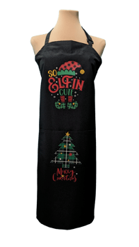 Image 1 of So Elfin Cute Christmas Apron (black)