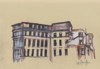 Old Victoria Infirmary, Mid-Demolition - Charcoal, Soft Pastels And Pencil On Paper