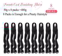 Image 3 of 18 Inch French Curly Braiding Hair 8 Packs  Synthetic French Curls for women 18Inch (Pack of 8))
