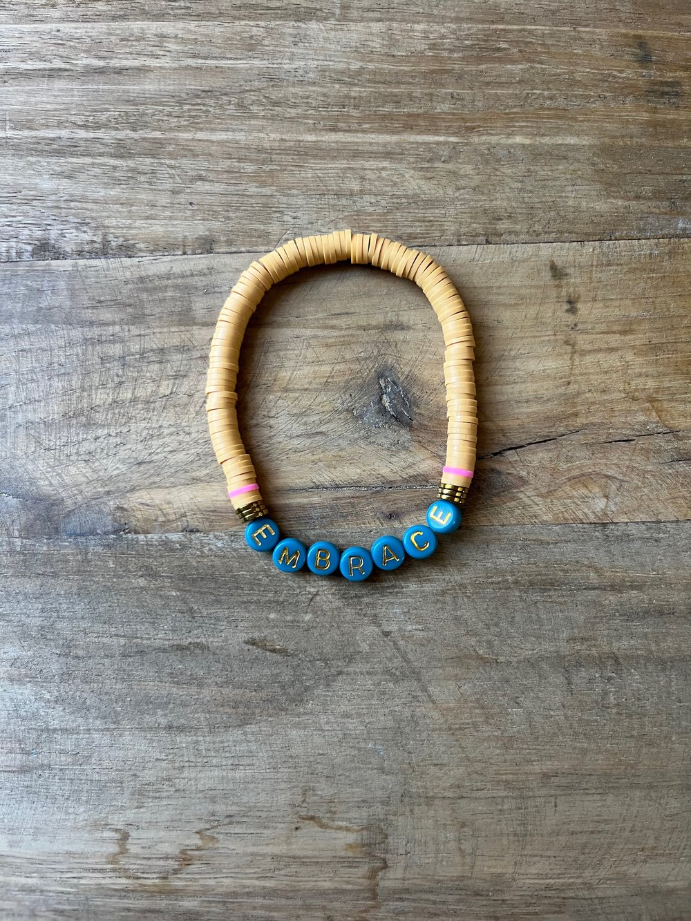 Image of Tan & Blue EMBRACE bracelet