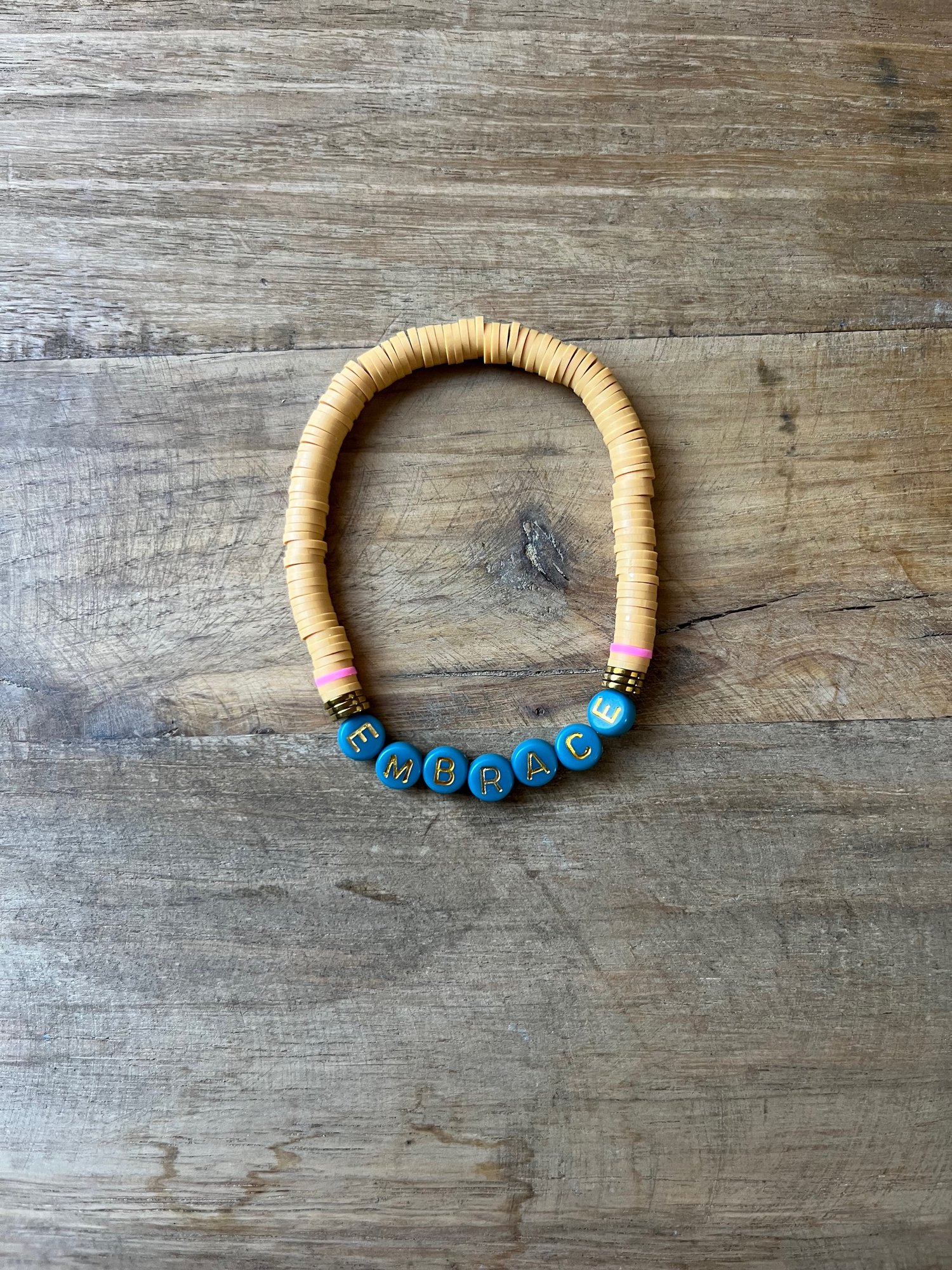 Image of Tan & Blue EMBRACE bracelet