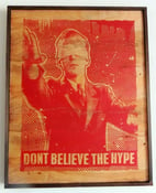 Image of Dont Believe The Hype Red on Wood