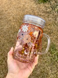Image 3 of 20oz Acrylic Bee Snow Globe Mason Jar  