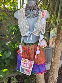Image 2 of Boho slip skirt purple and red -beads 6-14 