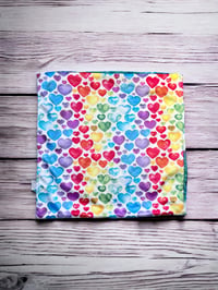 Image 3 of Rainbow Hearts Minky Lovie-Large & XLarge 
