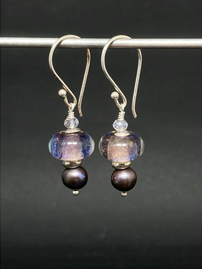 Sterling Silver Iris Earrings