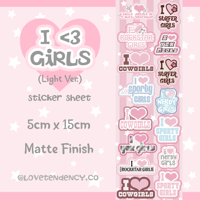 Image 1 of I <3 Girls Sticker Sheet (Light Ver.)