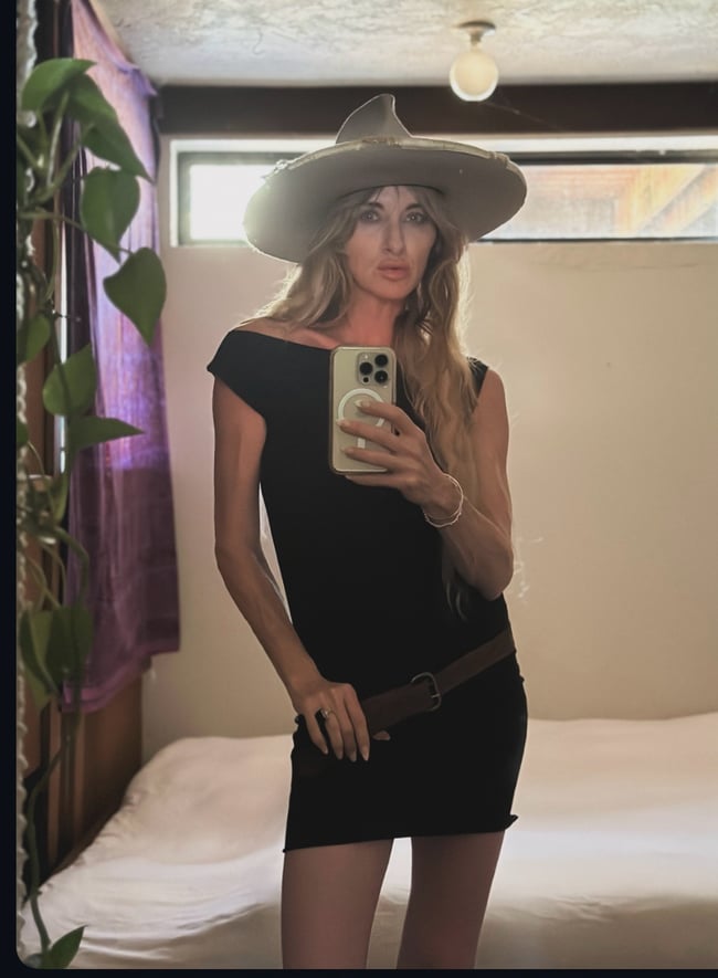 black MEDIUM deadstock cotton early 2000's raw edge Kate Moss tank dress