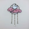 Iridescent Clear and Pink Night Sky Suncatcher
