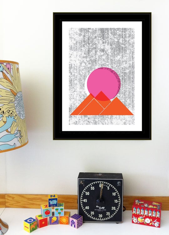 Sun Mountains Silkscreen Art Print | strawberryluna