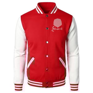 Image of Get Use 2 It Varsity Baseball Jacket (Red)