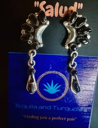 Image 1 of Bill and Lou Zuni onyx cluster earrings 