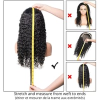 Image 12 of Kinky Straight 3 IN 1 Half Wig Human Hair 