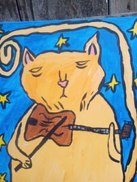 Image 9 of Orange Cat Playing Fiddle 
