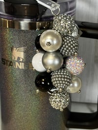 Image 5 of Black White and Silver Trash Panda Set (Bow, Bauble and Stack)