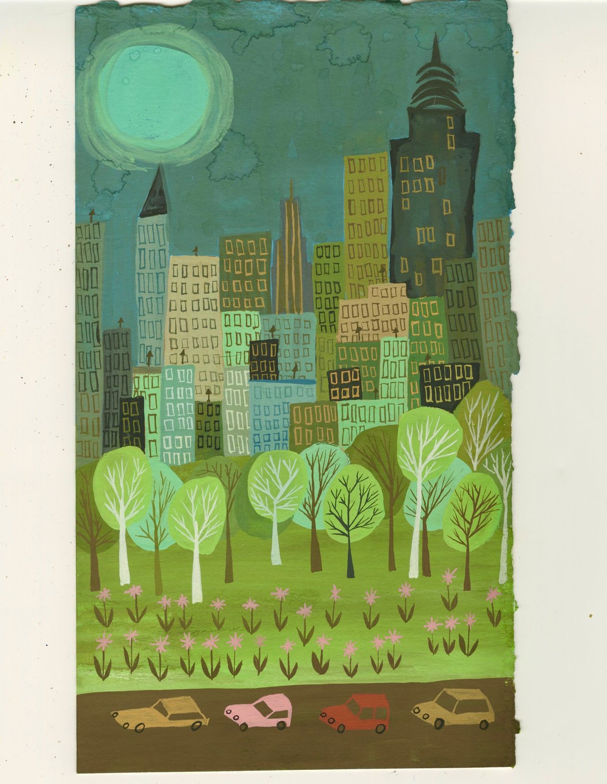 Image of Central Park. Original Painting