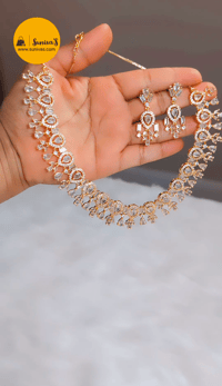 Bella Gold_American Diamond Set with Earrings 