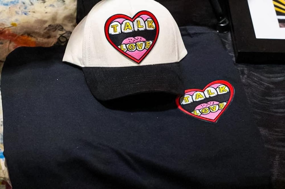 Image of “Black” Talk Love Embroidered T-Shirt