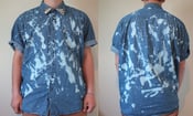 Image of Oversized splattered bleached studded denim shirt - Unisex 