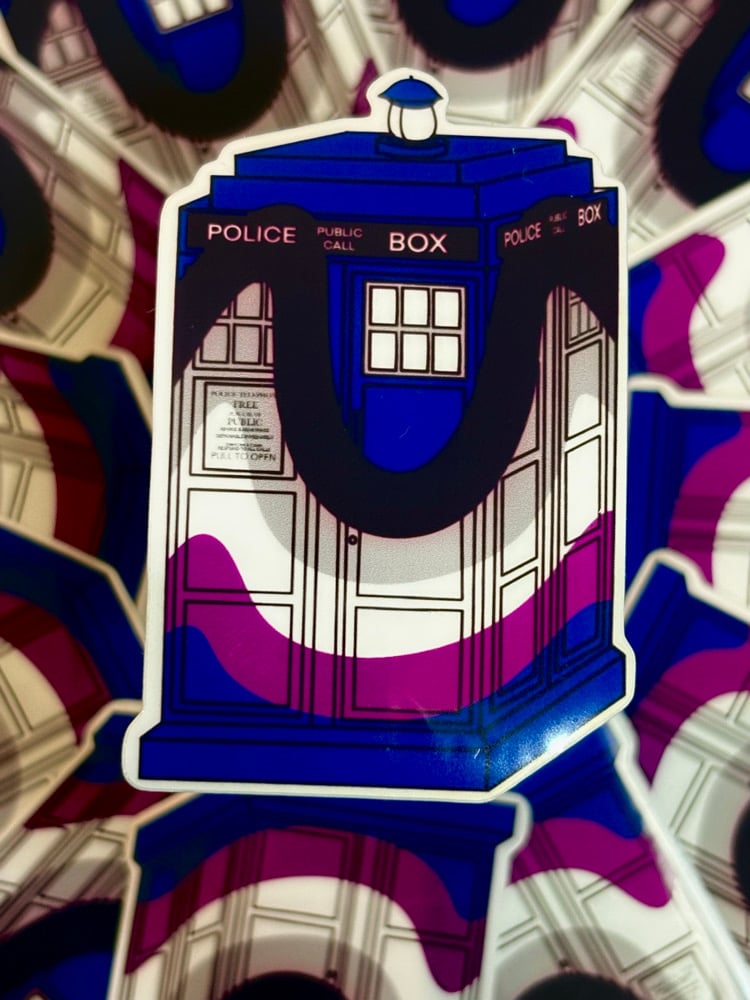 Image of Asexual Pride Tardis Sticker