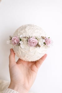 Image 1 of mini halo flowers rose pâle