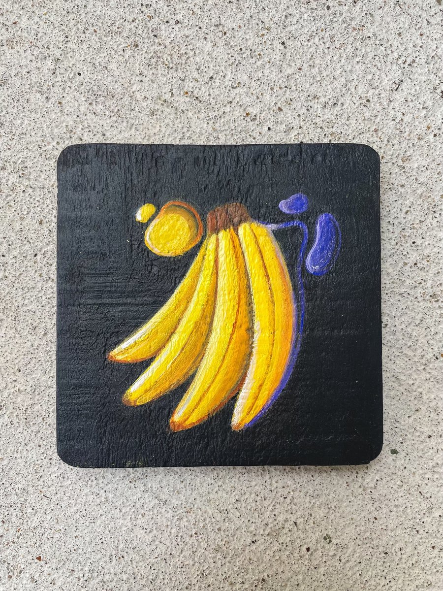Image of Hand painted “Fruit Goop” tray and coaster set 