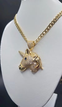 Image 4 of GOLD DIAMOND UNICORN NECKLACE