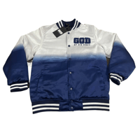 Image 1 of God My Big Homie Ombré Varsity Jacket