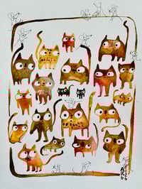 Image 2 of Original Artwork  Cats and Mice 9” x12” 