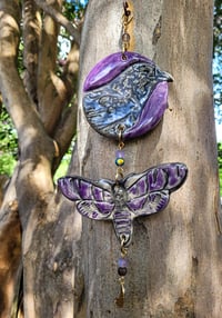 Image 2 of Raven and Moth Wall Hanging MADE-TO-ORDER