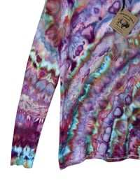 Image 3 of S Ladies Long-Sleeve Stretch Tee in Prism Agate Ice Dye