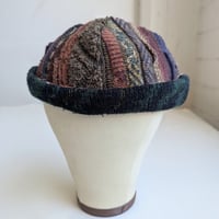 Image 2 of Shallow Fit Upcycled Reversible Beanie Brick Brown Coogi x Charcoal Gray Cashmere